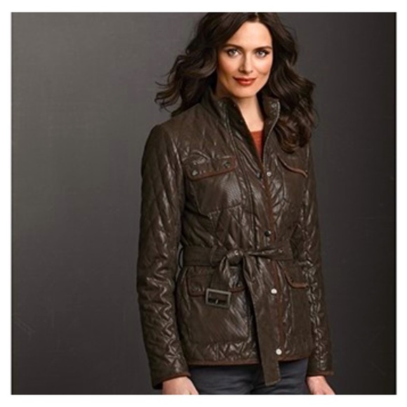 Johnston & Murphy Women’s Quilted faux leather Jacket Zip Front, Polyester. - Picture 1 of 8